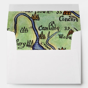 NEW ENGLAND MAP 1677 ENVELOPES