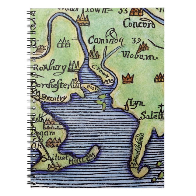 NEW ENGLAND MAP 1677 NOTEBOOK (Front)