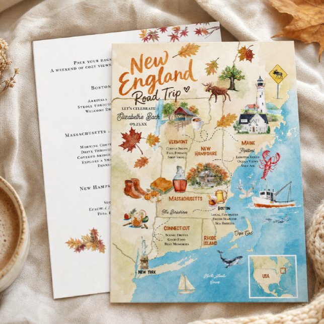 New England Road Trip Bachelorette Invitation (Creator Uploaded)