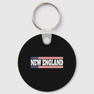 New England Usa Flag Patriotic State Varsity New E Keychain