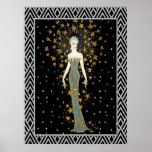 New ERTE design (Stars) Poster<br><div class="desc">This is a new ERTE poster. I have brightened the image and surrounded it with an art deco pattern. Erte was a painter and designer of the early 20th century.
His designs were very glamourous. This would make a lovely framed picture for your home. Definitely Art Deco.</div>