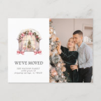 New Family Home Pink Rustic Moving Announcement