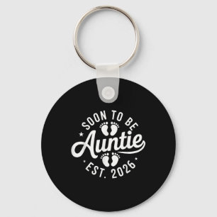 New Family Member Announcement Soon To Be Auntie E Keychain