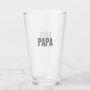 New Father "Papa" Text Glass
