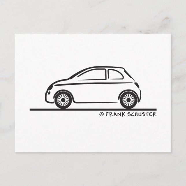 New Fiat 500 Cinquecento Postcard (Front)