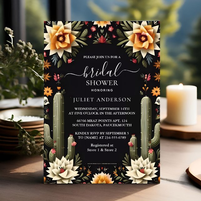 New Fiesta Cactus Travel Mexicans Bridal Shower Invitation (Creator Uploaded)