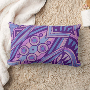 New Fish Head Leaves Jazz Funk Purple Pink Blue 4 Lumbar Pillow