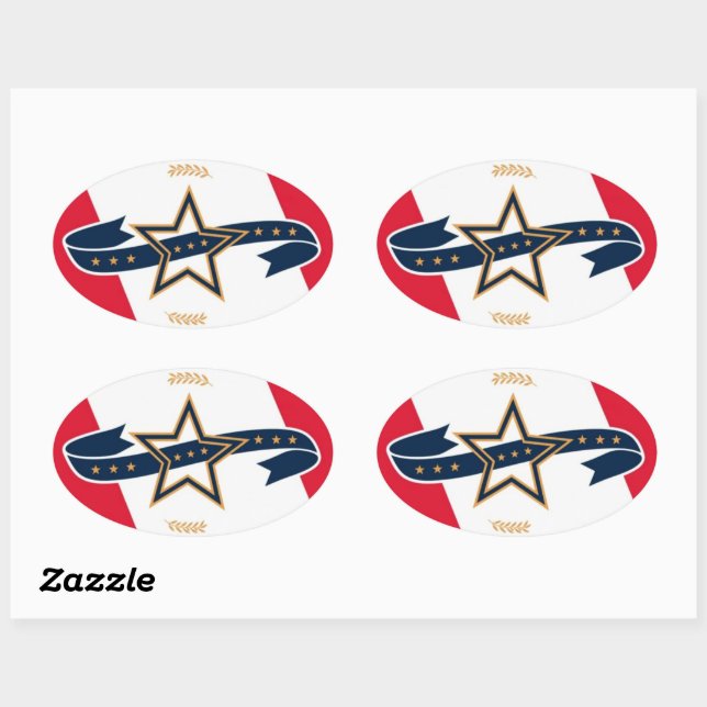 New Flag of Montgomery, Alabama Oval Sticker (Sheet)