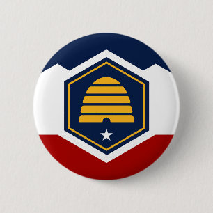 New flag of Utah State 2 Inch Round Button