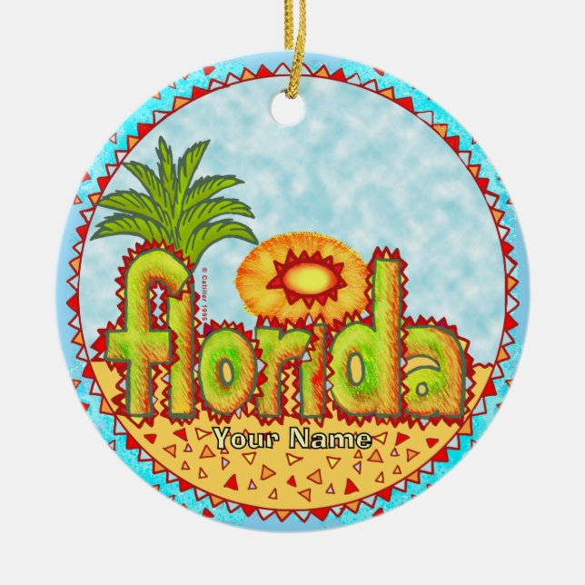 New Florida Sun Ceramic Ornament (Front)