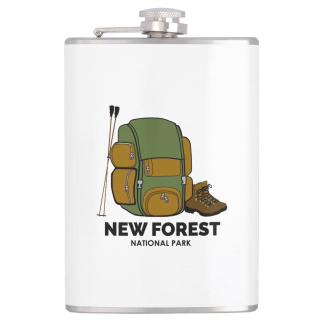 New Forest National Park Backpack Hip Flask (Front)