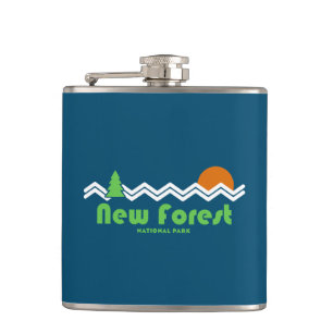 New Forest National Park Retro Hip Flask