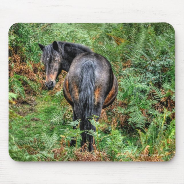 New Forest Pony & Bracken for Horse-lovers Mouse Pad (Front)