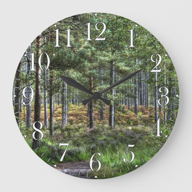 New Forest Woodland Trees Nature Scene Large Clock (Front)