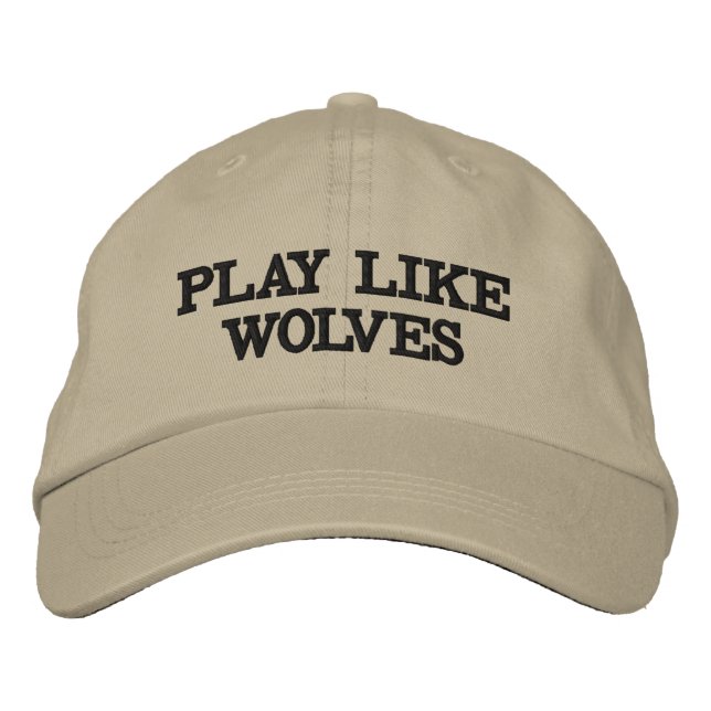 NEW FOUND WORTH! ''PLAY LIKE WOLVES'' EMBROIDERED  HAT (Front)