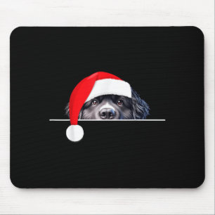 New Foundland Dog Lover Funny Santa Hat Christmas  Mouse Pad