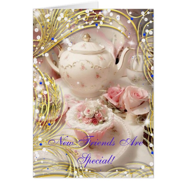 NEW FRIENDS ARE SPECIAL - TEA PARTY INVITION (Front)