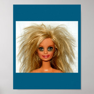 New funny distressed blonde doll face meme poster