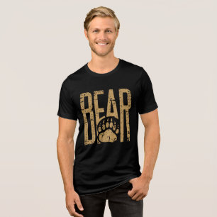 NEW !! Gay Bear Pride distressed Bear Paw Cool Tri-Blend Shirt