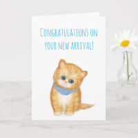 New ginger kitten congratulations card