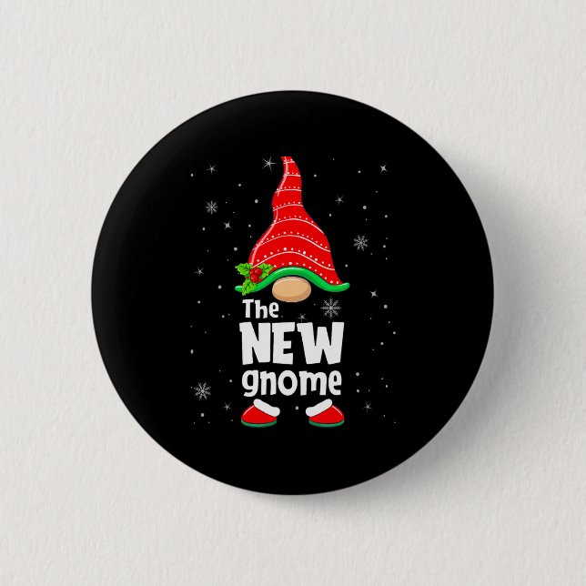 New Gnome Matching Family Group Christmas Party Pa 2 Inch Round Button (Front)