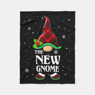 New Gnome Red Plaid Matching Family Christmas Paja Fleece Blanket