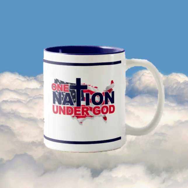 NEW! God and Country USA  Two-Tone Coffee Mug (Creator Uploaded)