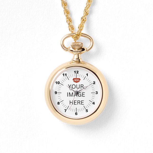 NEW! Gold Necklace Watch - Personalized  (Front)