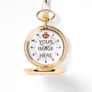 NEW! Gold Pocket Watch - Custom (add image/text)