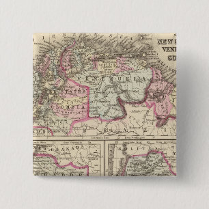 New Granada, Venezuela, Guiana 2 Inch Square Button