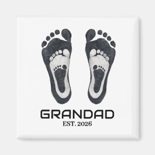 New Grandad Baby Footprints Established Date Magnet