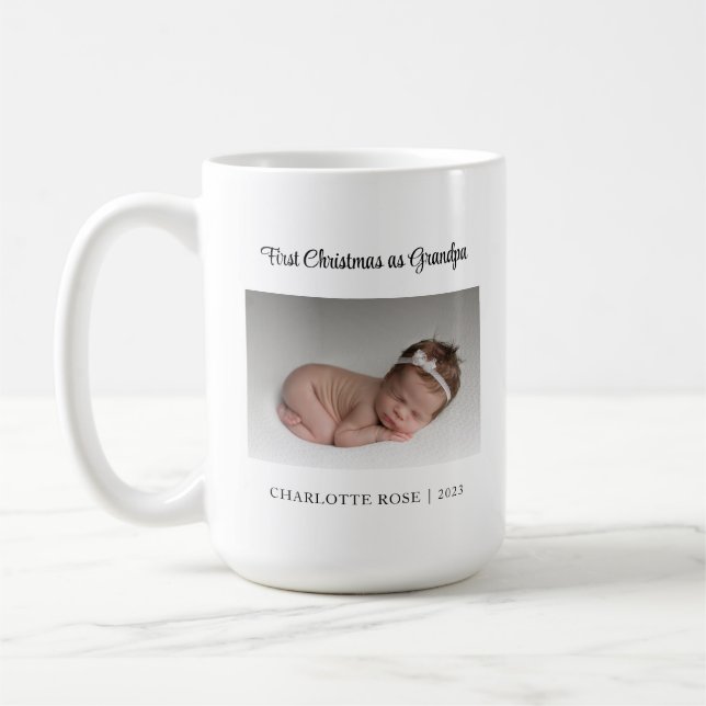 New Grandfather First Christmas as Grandpa Coffee Mug (Left)