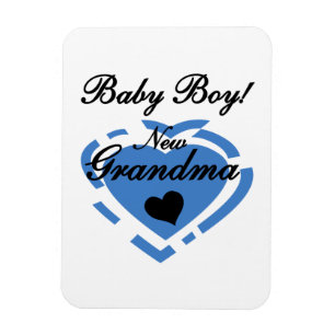 New Grandma Baby Boy Blue Heart Gifts Magnet