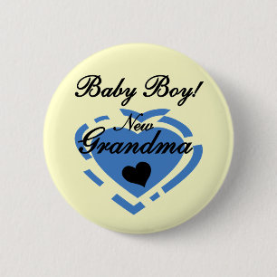 New Grandma Baby Boy Tshirts and Gifts 2 Inch Round Button