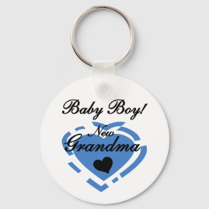 New Grandma Baby Boy Tshirts and Gifts Keychain