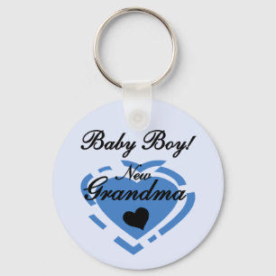 New Grandma Baby Boy Tshirts and Gifts Keychain