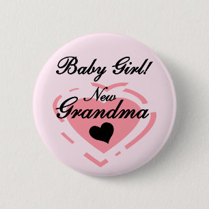 New Grandma Baby Girl Tshirts and Gifts 2 Inch Round Button