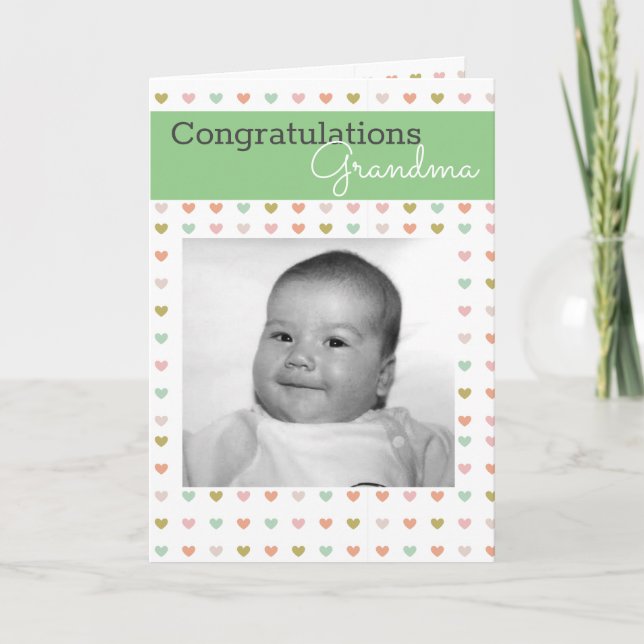New Grandma | Baby Holiday Card (Front)