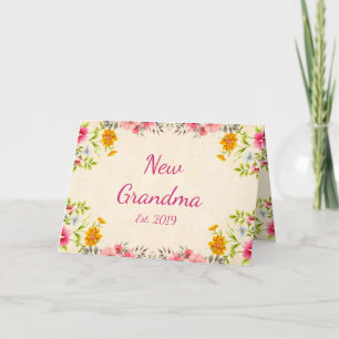 New Grandma East. 2019 Pretty Vintage Floral Card
