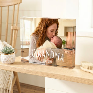 New Grandma Established Custom Name Year Photo Block