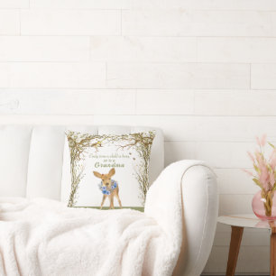 New Grandma & Grandpa Fawn Lady Bug Throw Pillow