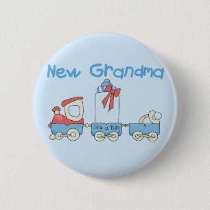 New Grandma of Boy-Train Tshirts and Gifts 2 Inch Round Button