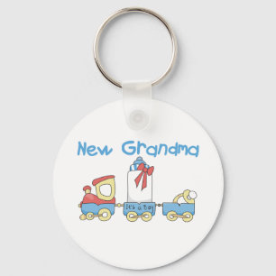 New Grandma of Boy-Train Tshirts and Gifts Keychain