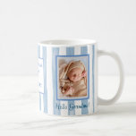 New Grandma Photos Name  Coffee Mug<br><div class="desc">Hello Grandma Grandpa coffee mug -- welcomes the newborn and with important data -- his name and date of birth -- along with two photos. Talk about a keepsake! Yes, easily change to Hello Mom or Dad -- the baby boy has arrived. And, there is, of course, one in pink...</div>