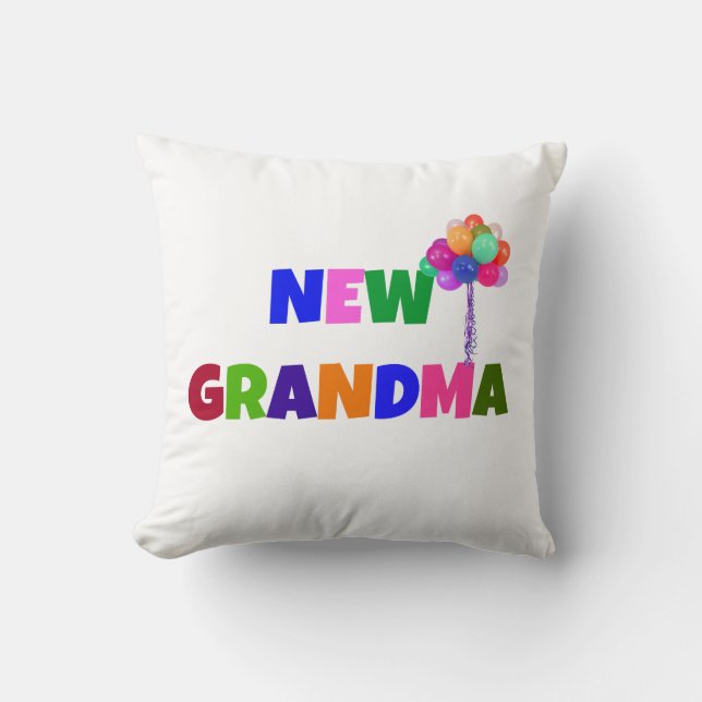 New Grandma Throw Pillow (Front)