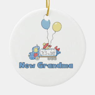New Grandma Truck It's a Boy Gifts Ceramic Ornament