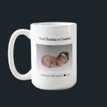 New Grandmother First Christmas as Grandma Coffee Mug<br><div class="desc">Celebrate her first Christmas as grandma with this personalized photo coffee mug. All text can be customized. Add your own photo to create a truly unique gift for her first Christmas as a grandma.</div>