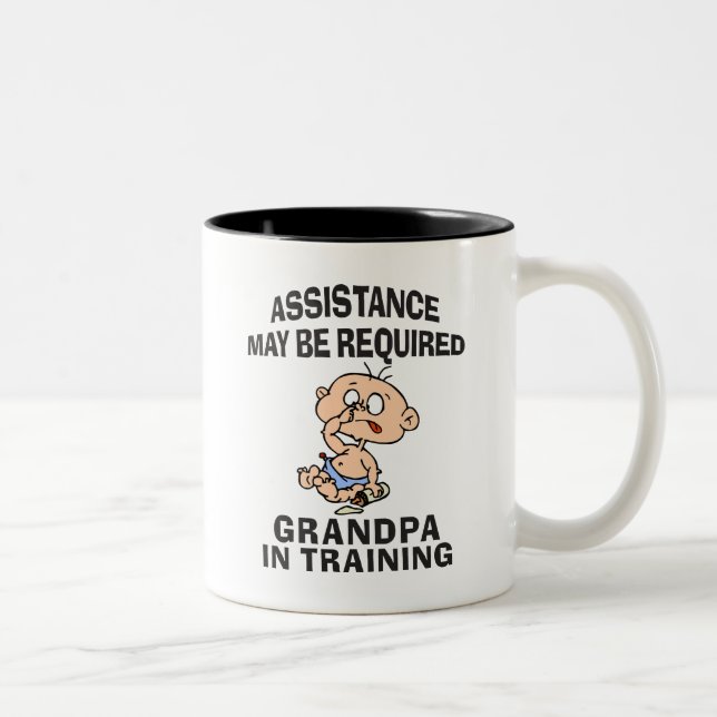New Grandpa In Training Two-Tone Coffee Mug (Right)