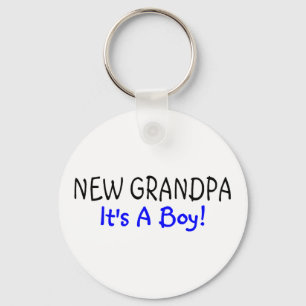 New Grandpa Its A Boy Keychain