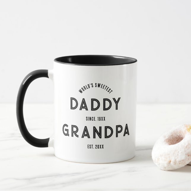 New Grandpa Pregnancy Announcement Fathers Day Mug (With Donut)